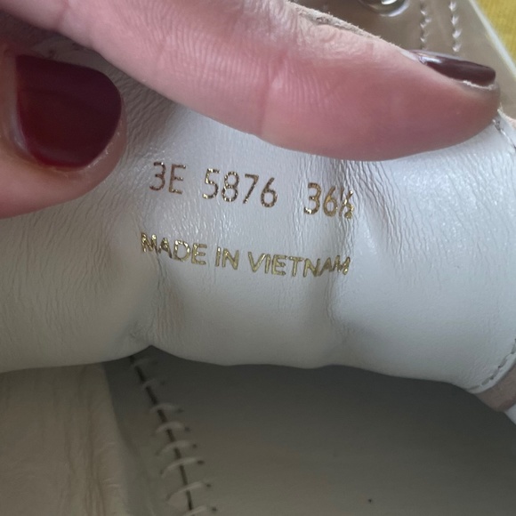 PRADA Beige Powder Patent Leather Sneakers with PRADA Dust Bag - Picture 15 of 16